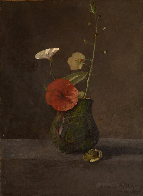 Sstill Life with Flowers in Green Jug by Odilon Redon