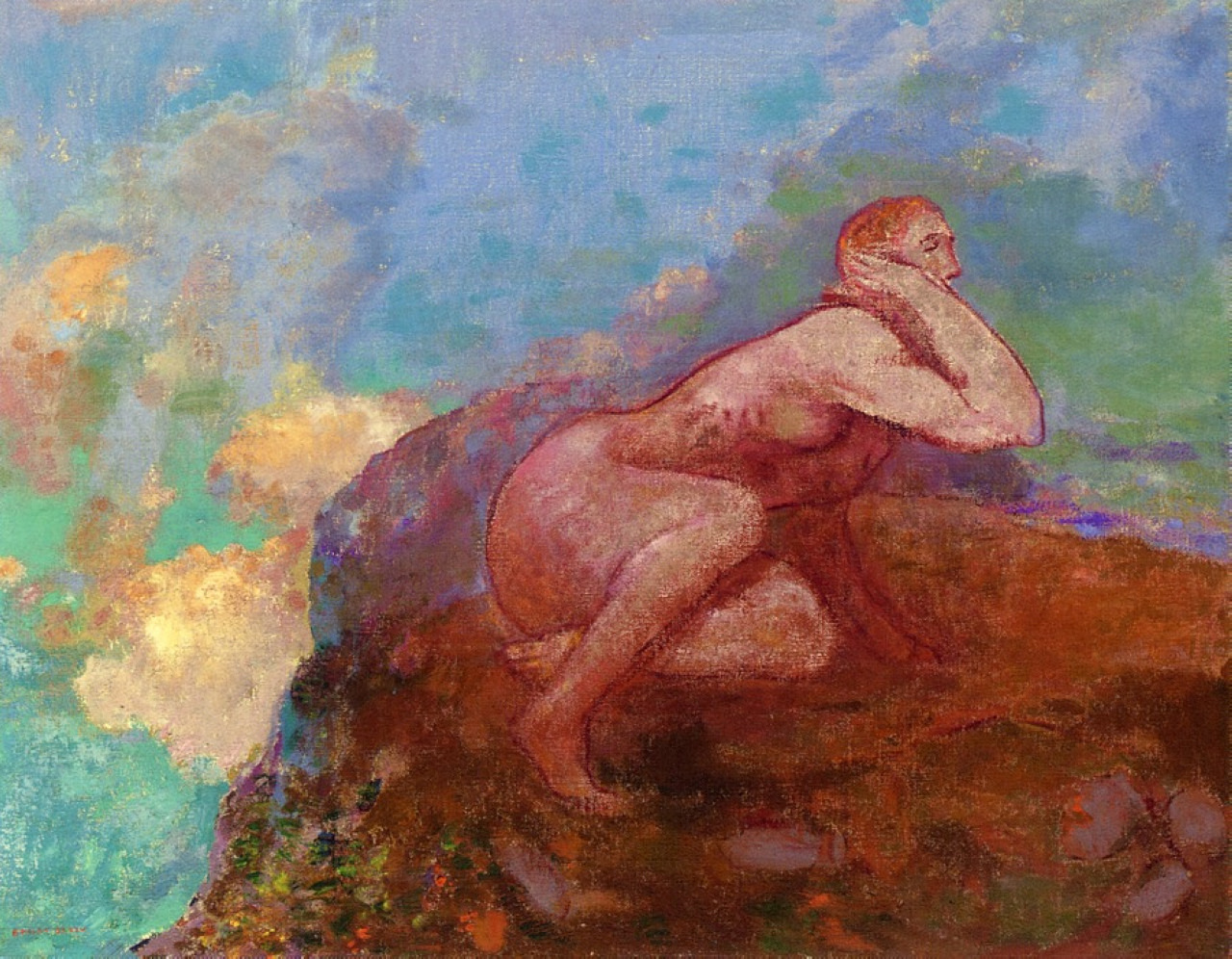Nude Woman on the Rocks by Odilon Redon
