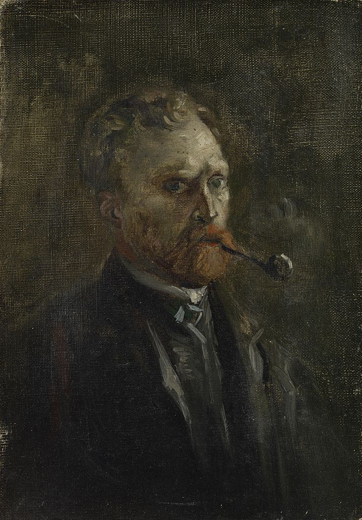 Self-Portrait with Pipe by Vincent Van Gogh