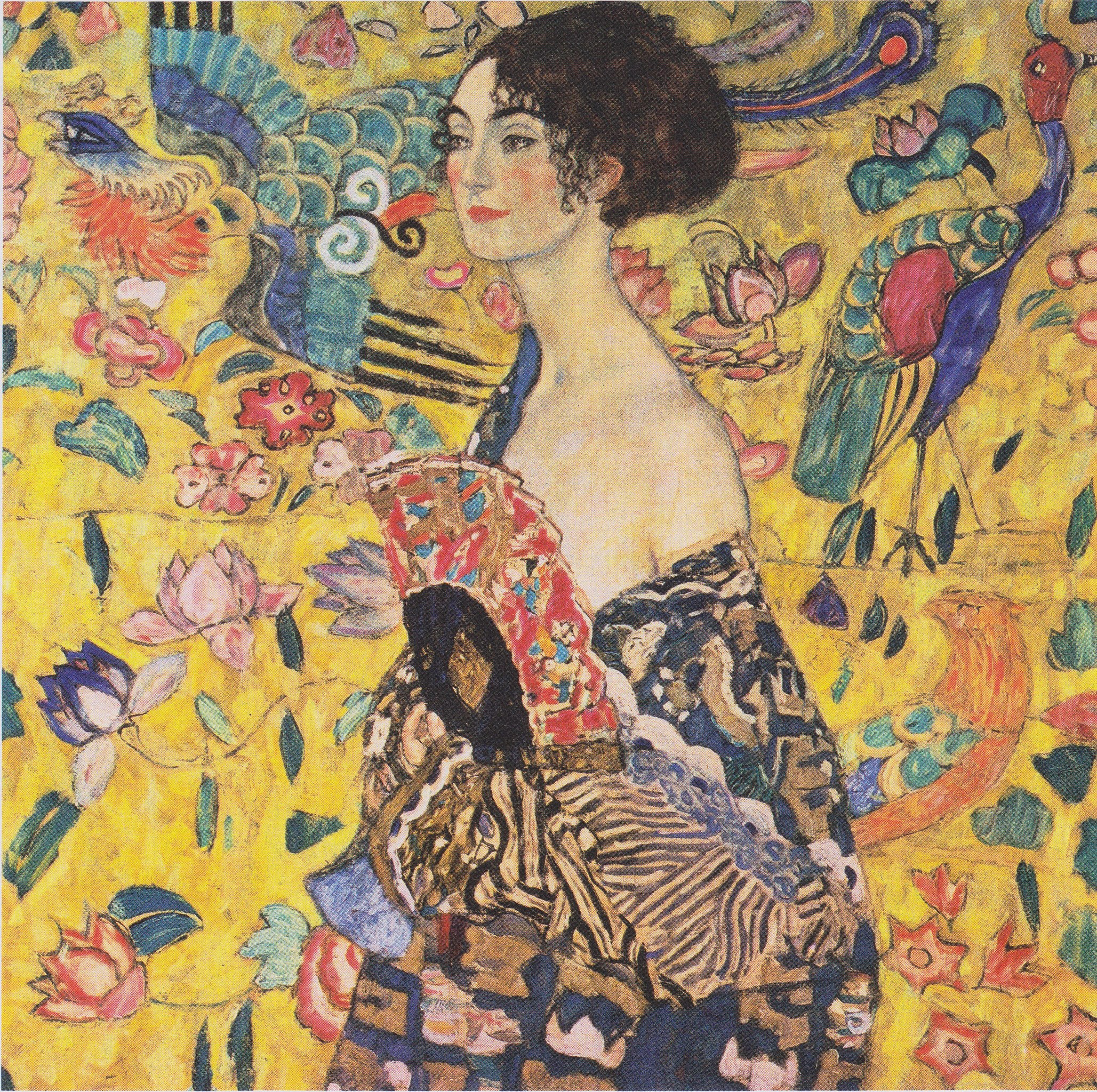 Dame mit Fächer by Gustav Klimt