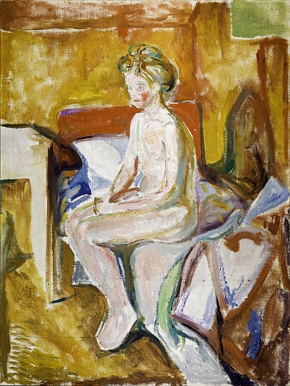 Girl at the Bedside by Edvard Munch
