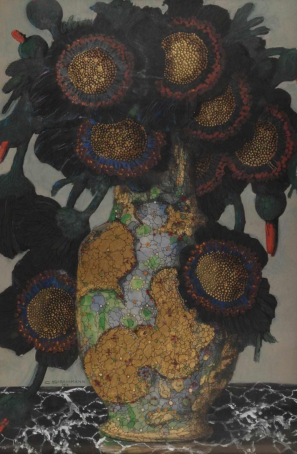 Sonnenblumenstrauß by Carl Strathmann