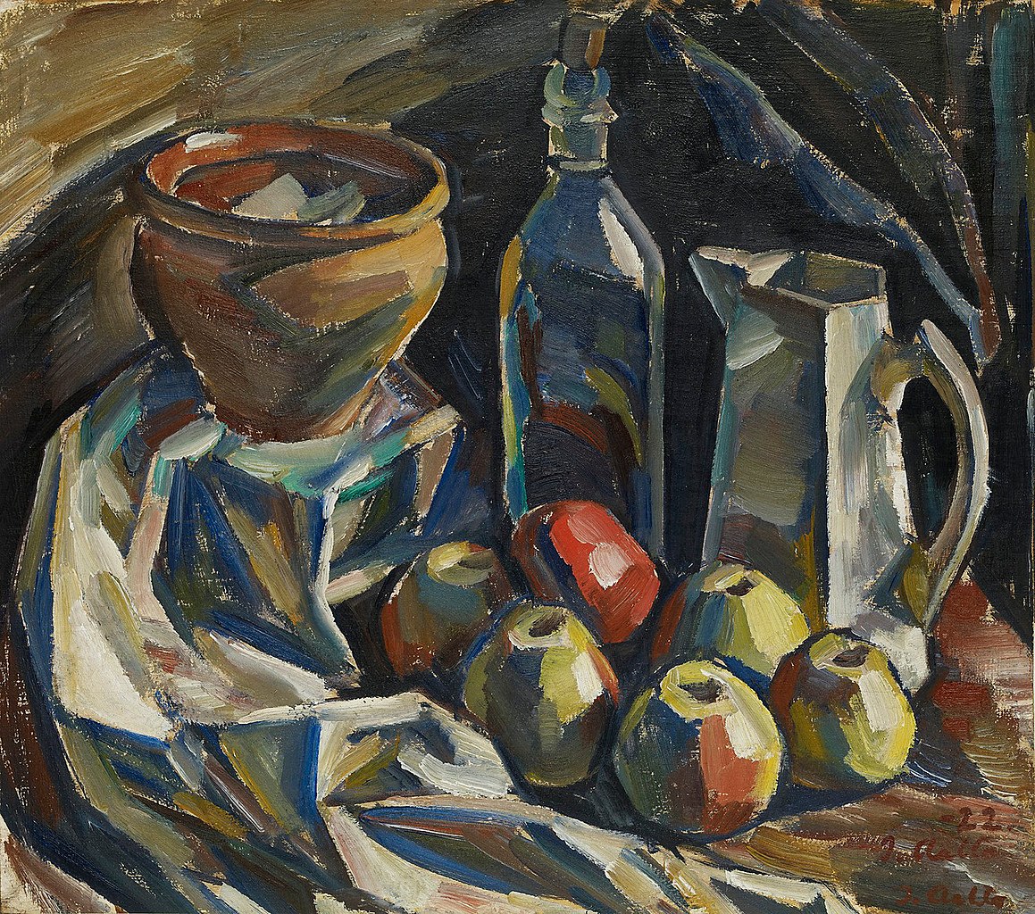 Still Life with Jug, Pot, Bottle and Apples by Ilmari Aalto