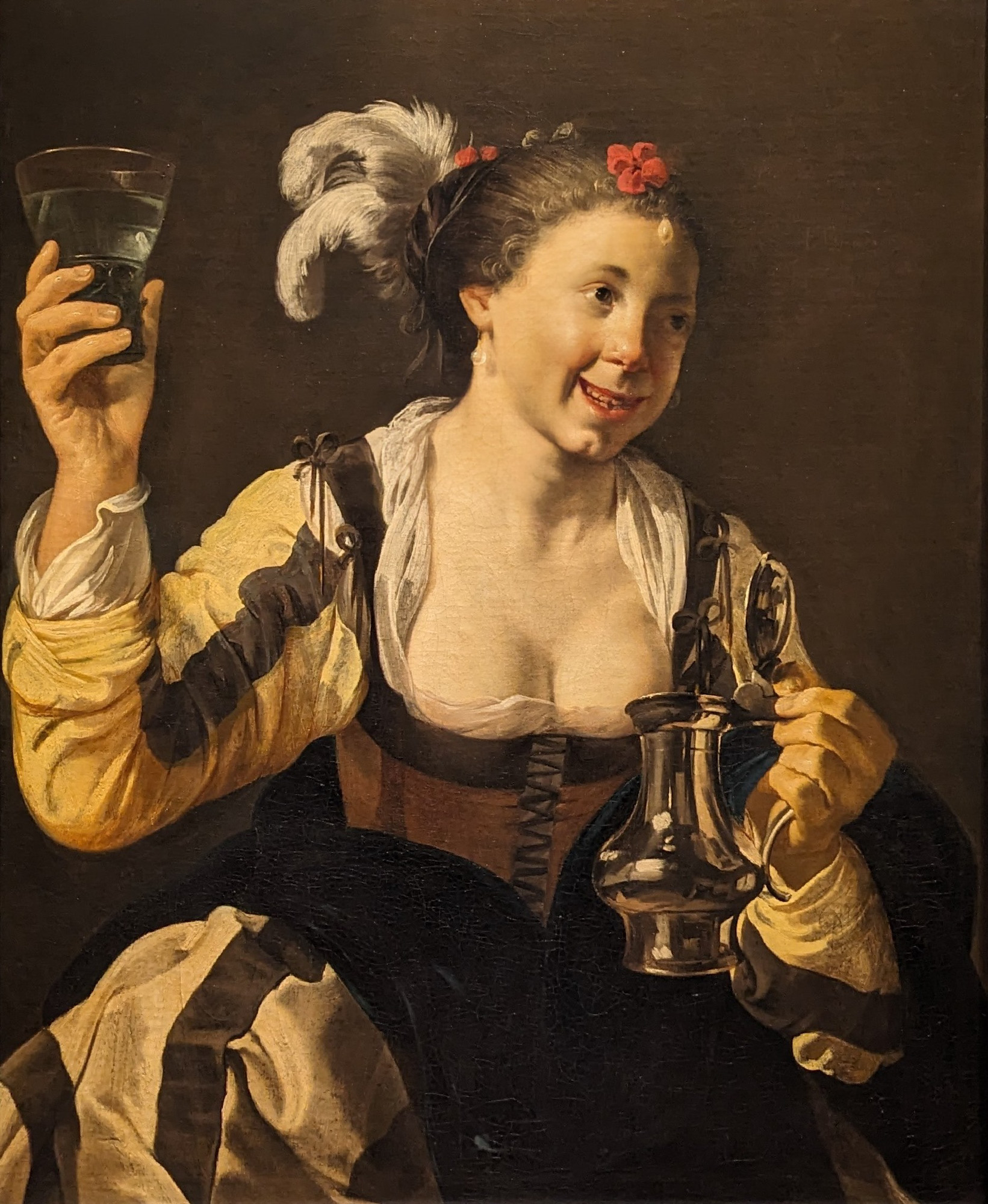 Girl Holding Glass/Taste by Hendrick ter Brugghen