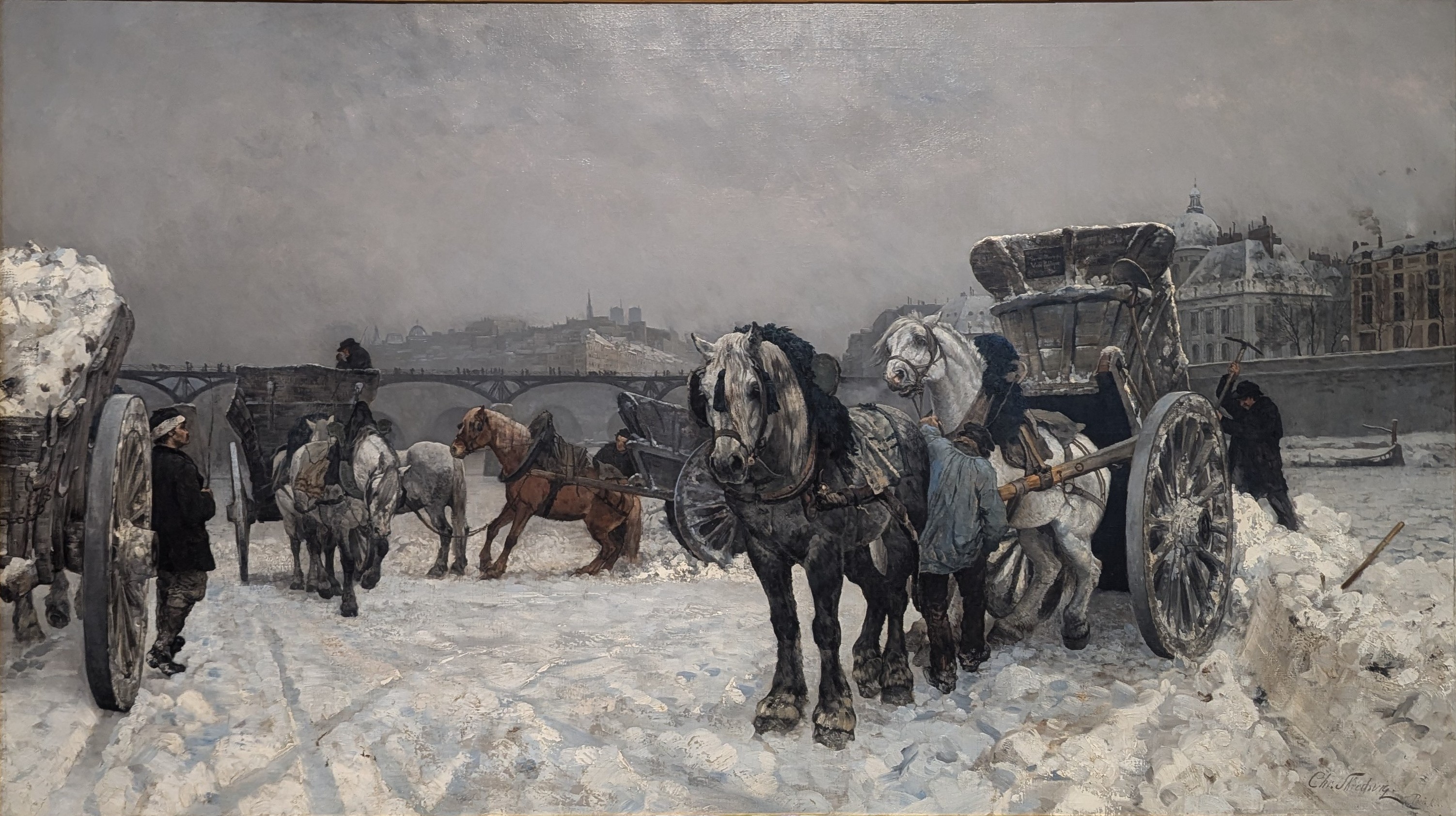 Snekjøring på Seinen by Christian Skredsvig