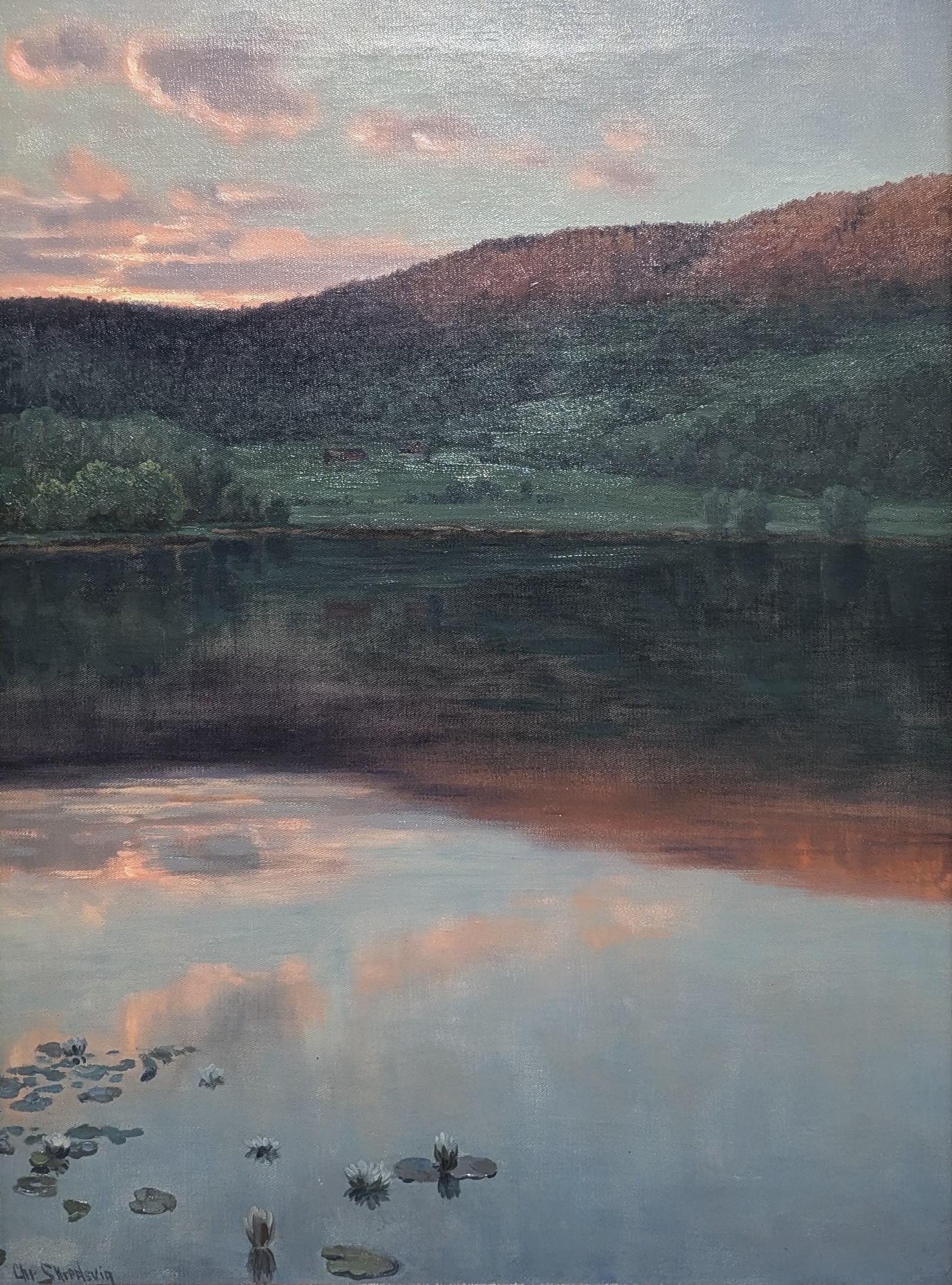 Aftenlandskap fra Eggedal by Christian Skredsvig