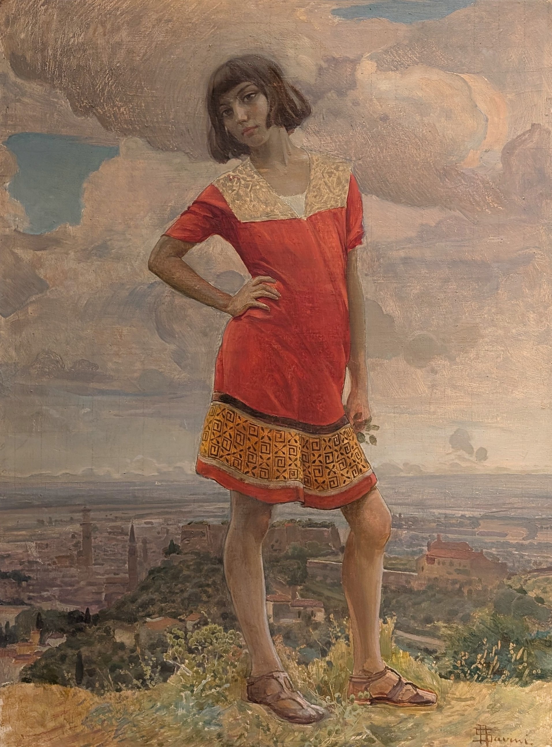 Dall'alto di Castel S. Felice (Ritratto di mia figlia) by Alfredo Savini