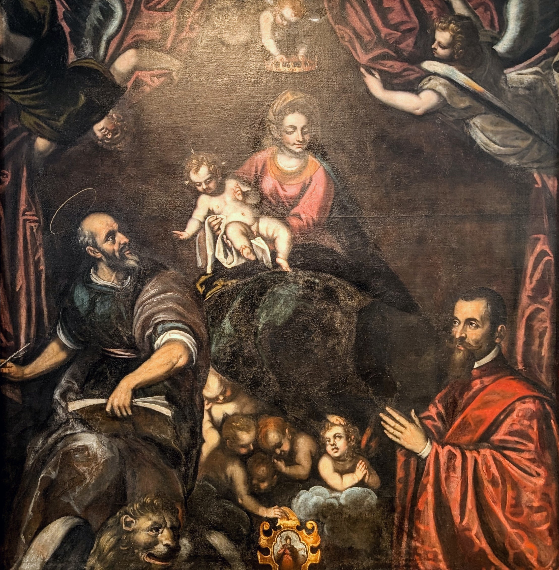 Madonna con il bambino, San Marco e il provveditore Barbaro by Giovanni Andrea Bertanza