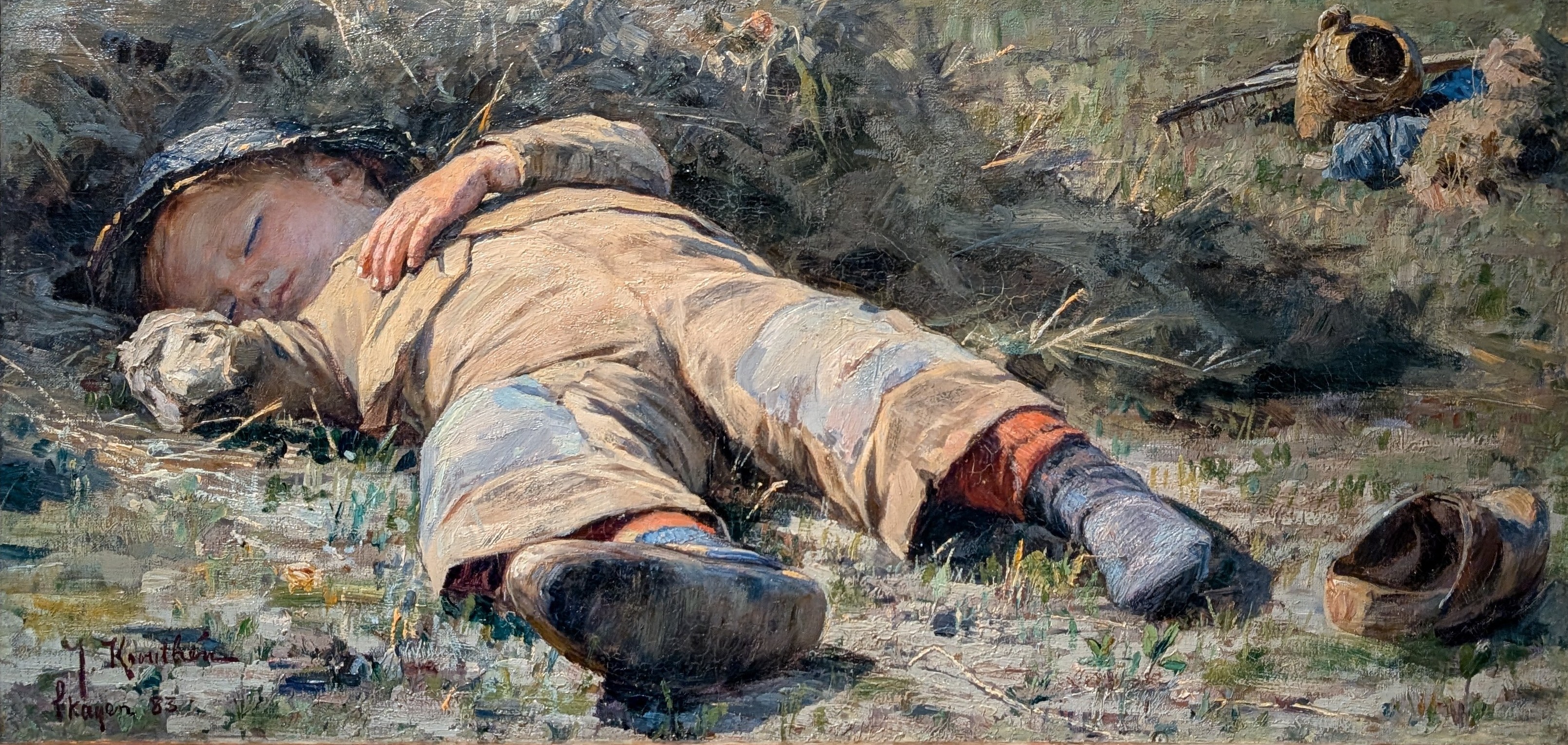 En sovande gosse, Skagen by Johan Krouthén