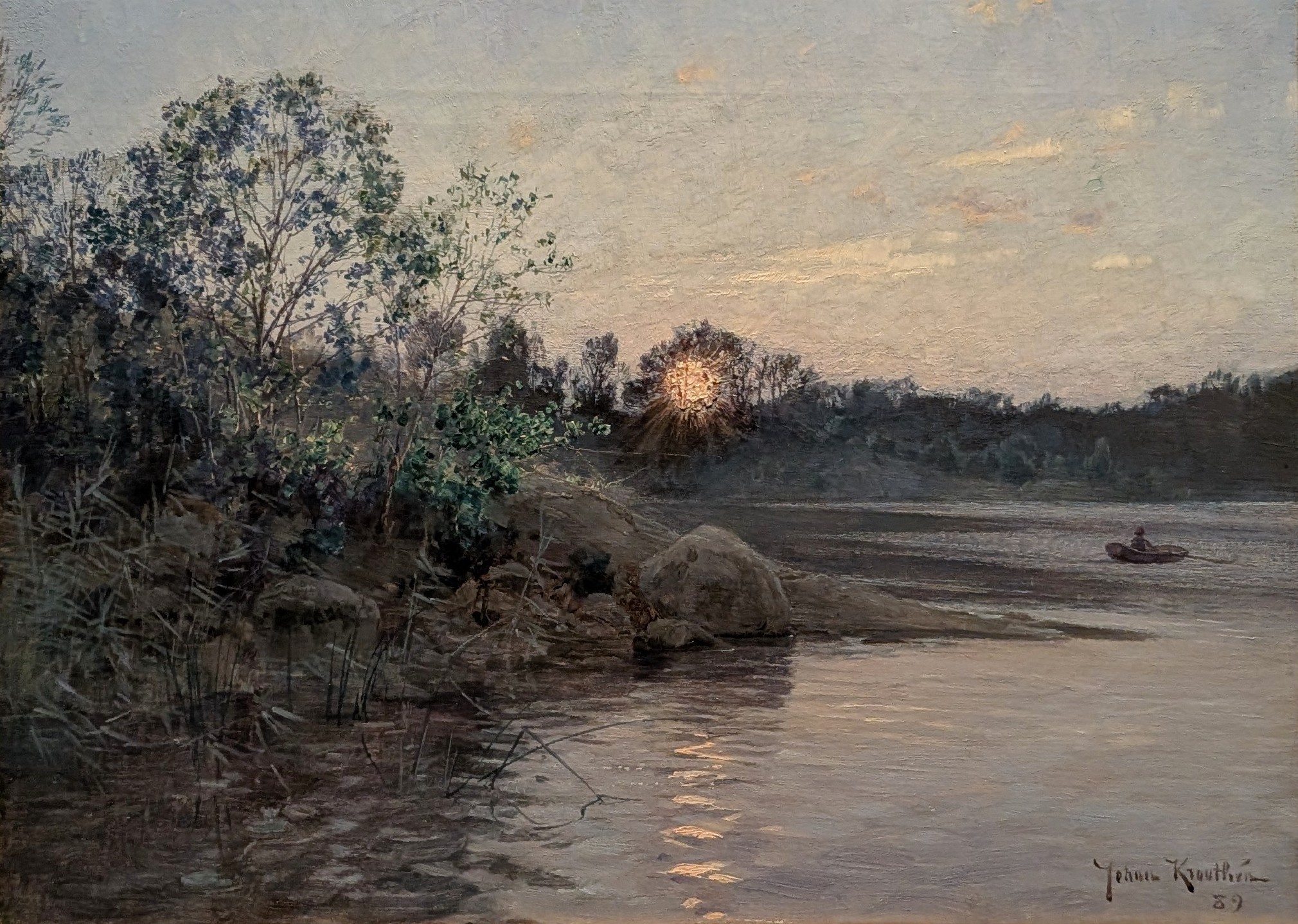 Solnedgång vid vattned by Johan Krouthén