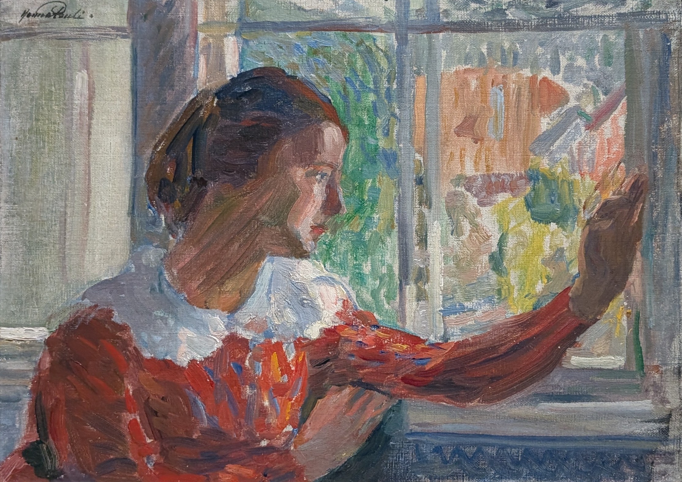 Flicka vid fönstret (Ruth Pauli) by Hanna Hirsch Pauli