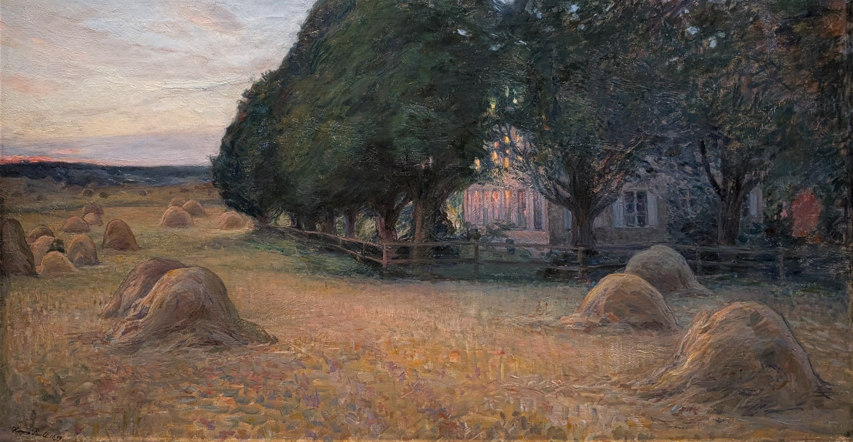 Landskap i aftonrodnad (Öråker) by Hanna Hirsch Pauli