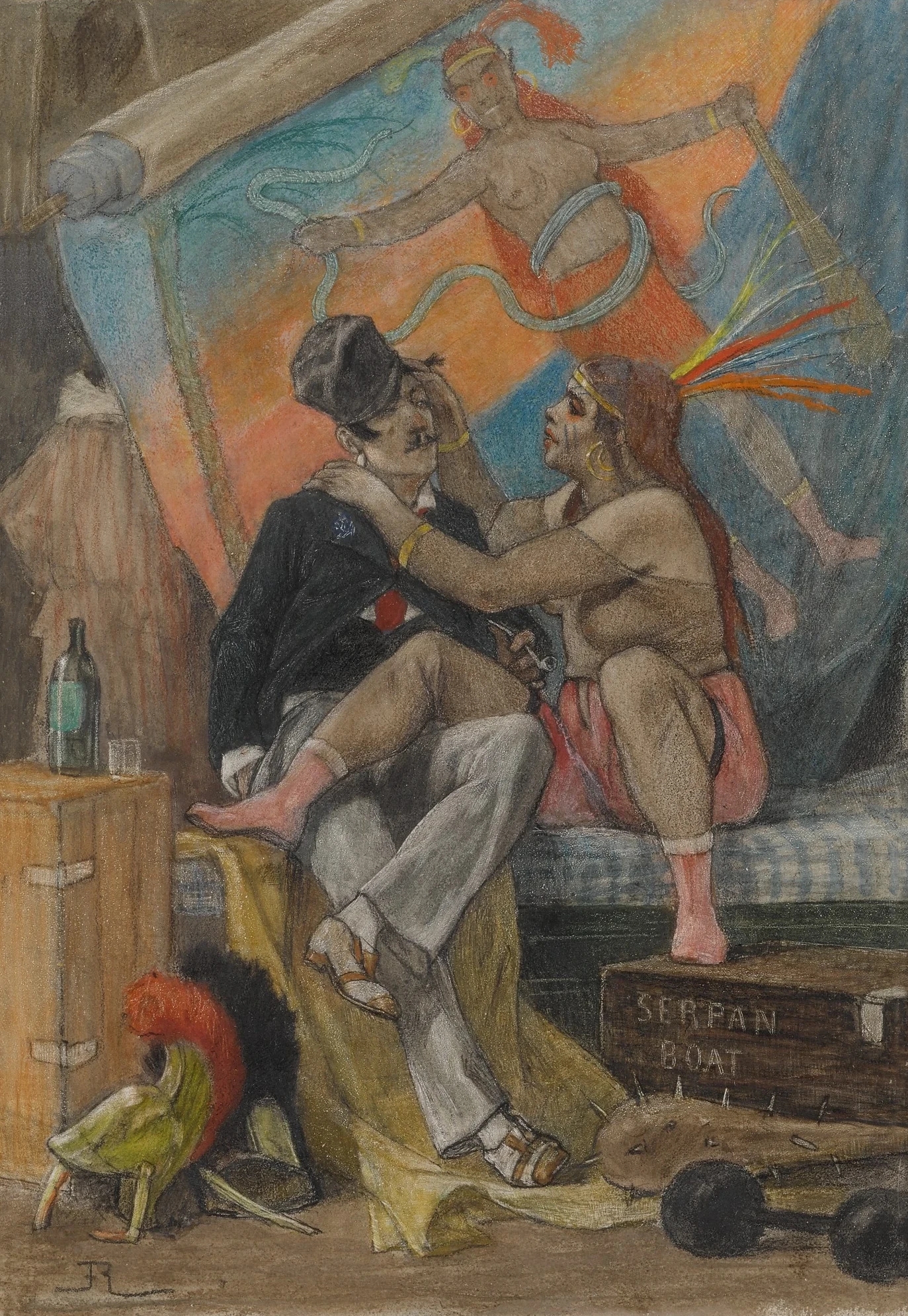 L’Homme à la femme sauvage by Félicien Rops