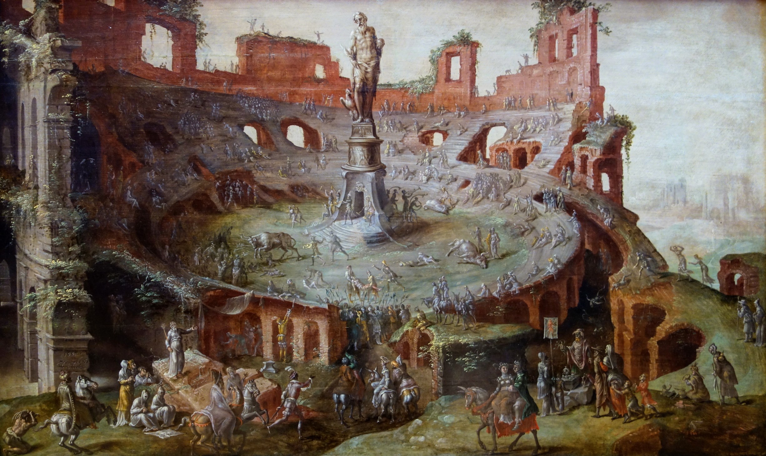 Bullfighting in the Colosseum Ruins by Maarten van Heemskerck