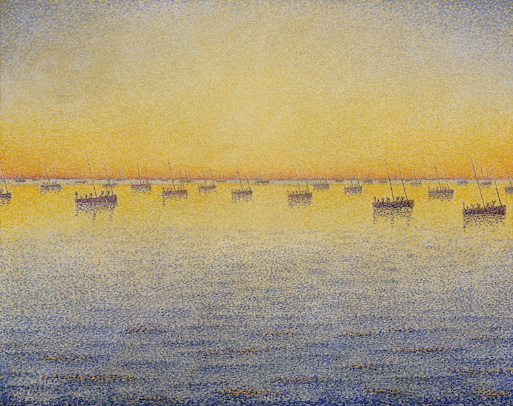 Setting Sun. Sardine Fishing. Adagio. Opus 221 from the series The Sea, The Boats, Concarneau, Paul Signac