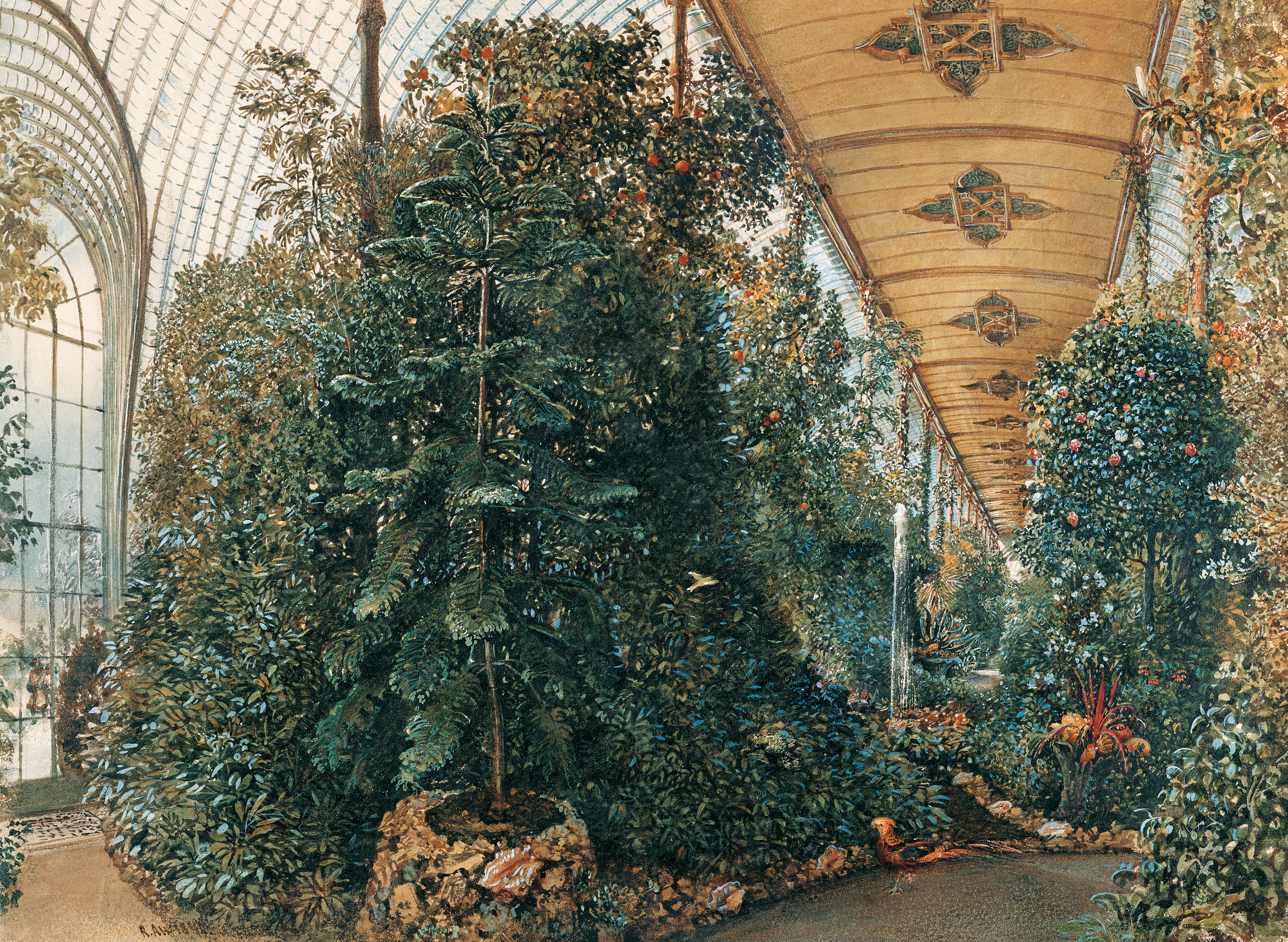 Interior View of the Palm House at Schloss Eisgrub (Lednice), Rudolf von Alt