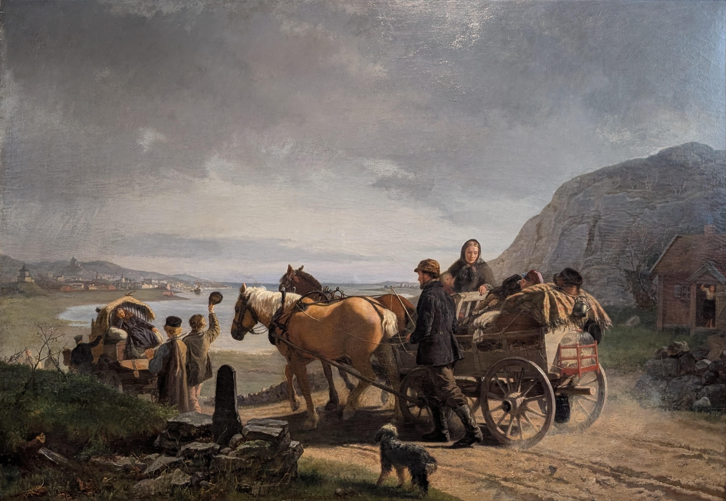 Emigranter på väg till Göteborg by Geskel Saloman