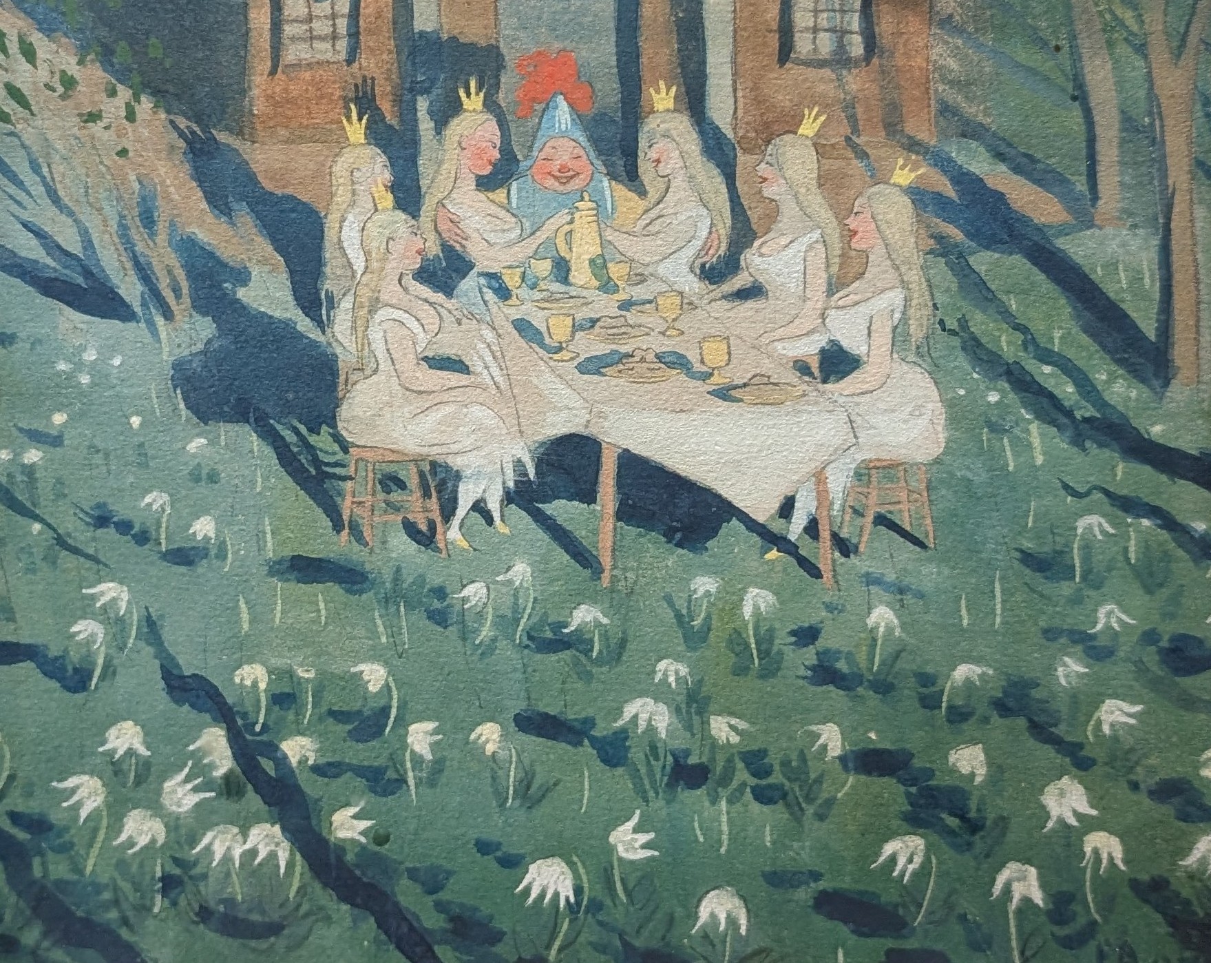 Riddaren och de sex jungfruarna till bords by Ivar Arosenius