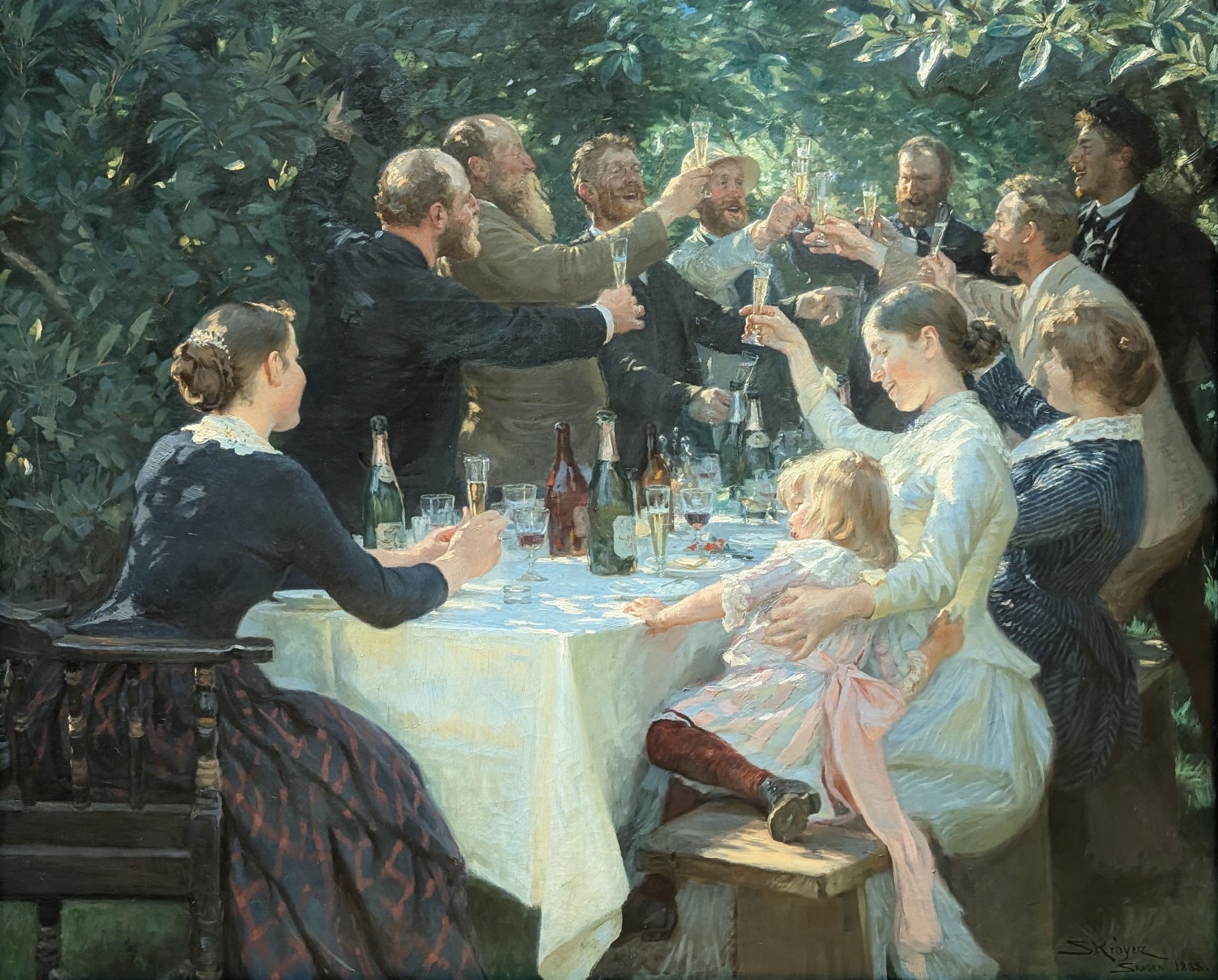 Hipp, hipp, hurra! Konstnarsfest på Skagen by Peder Severin Krøyer