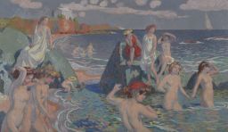 Baigneuses ou Plage au Petit Pemple by Maurice Denis