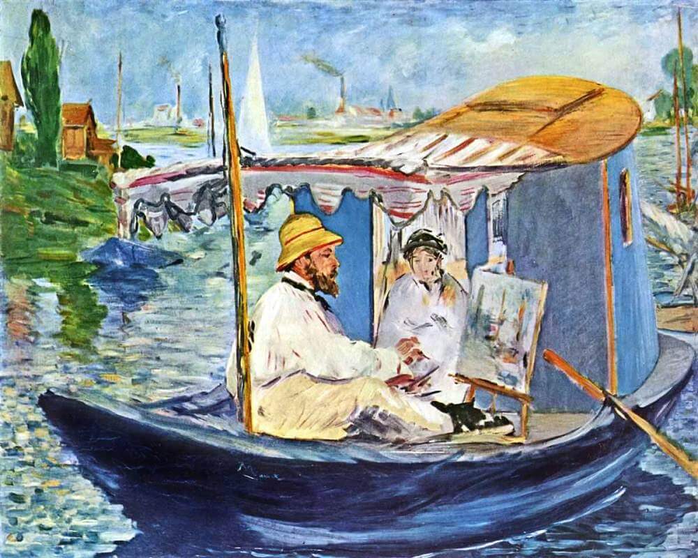 Monet dans son Bateau Atelier by Édouard Manet