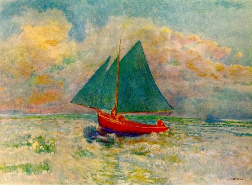 Le Bateau Rouge by Odilon Redon