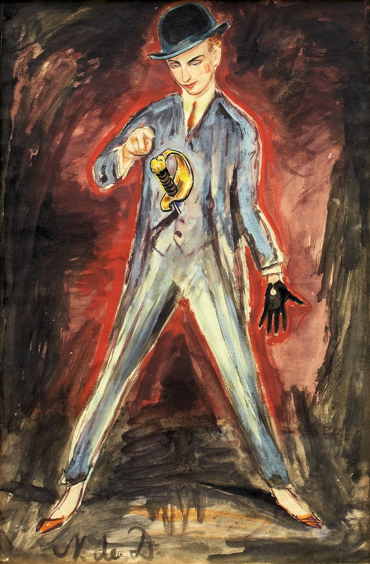 Dandy med svärd by Nils Dardel