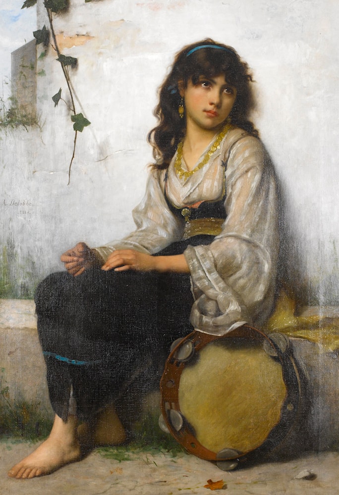 The Little Tambourine Girl by François-Alfred Delobbe