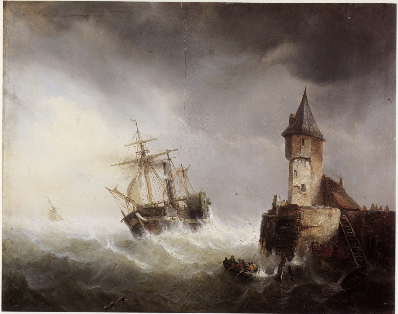 The 'Soho' enters the Scheldt estuary near Flushing by Egide Linnig