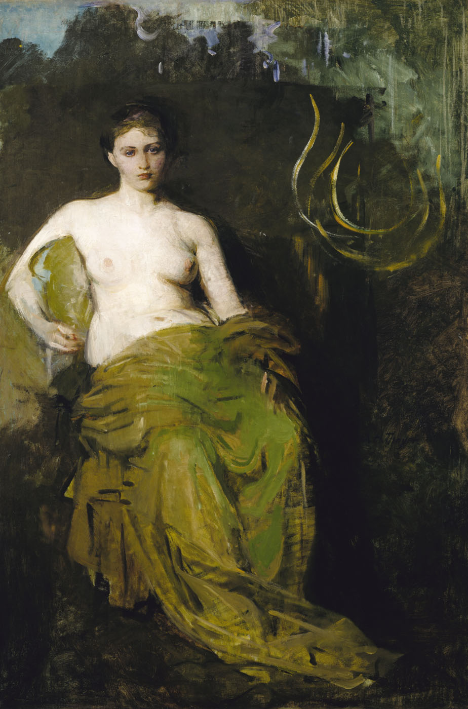 Half Draped Figure by Abbott Handerson Thayer