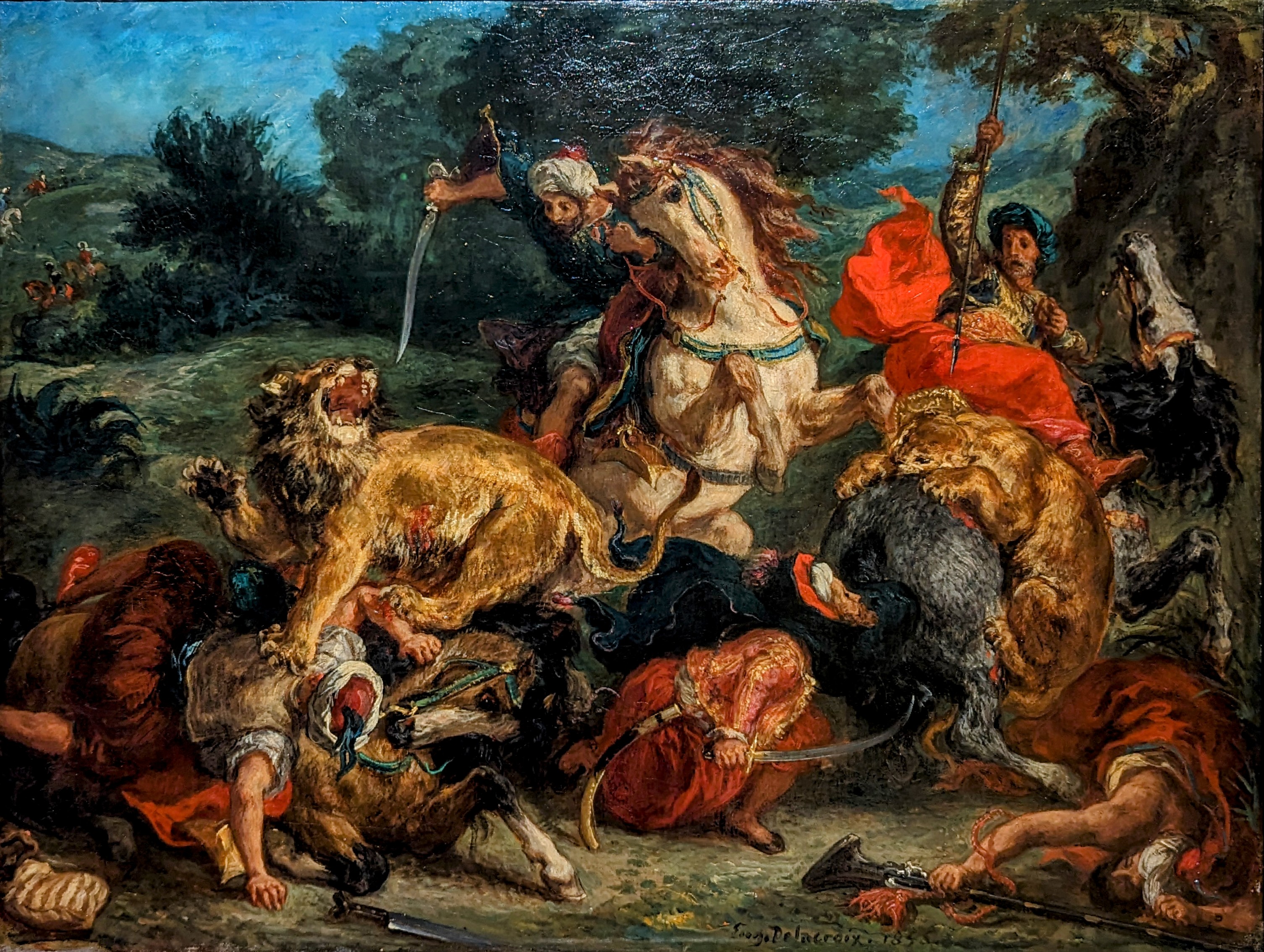 The Lion Hunt by Eugène Delacroix