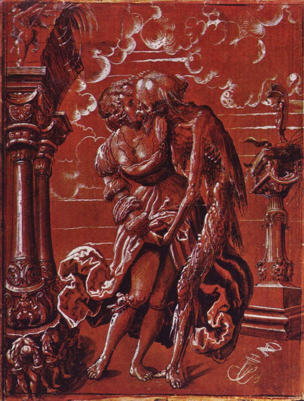 Der Tod als Kriegsknecht umarmt ein Mädchen, Niklaus Manuel Deutsch