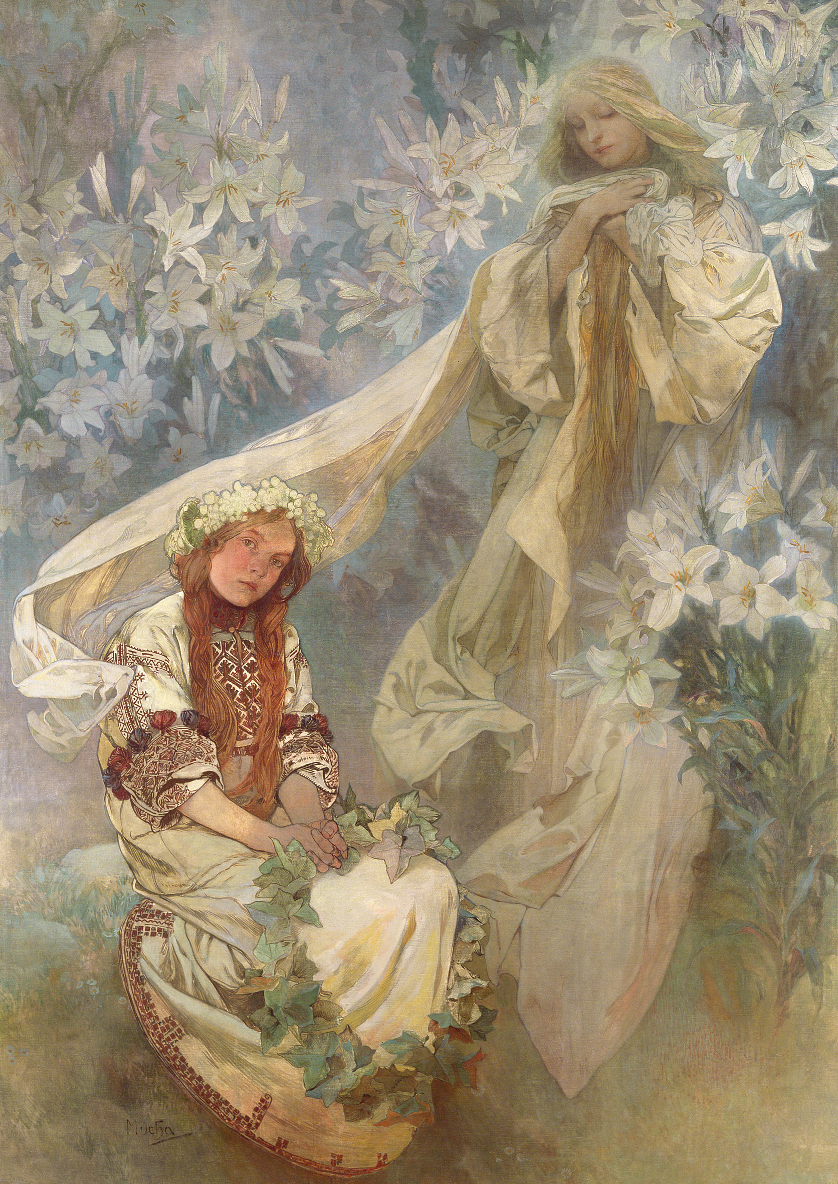 Madonna of the Lilies by Alphonse Mucha