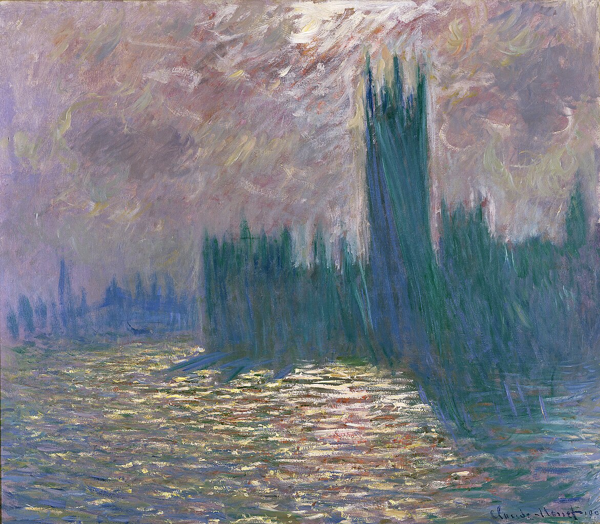 Londres, Le Parlement, Reflets sur la Tamise by Claude Monet