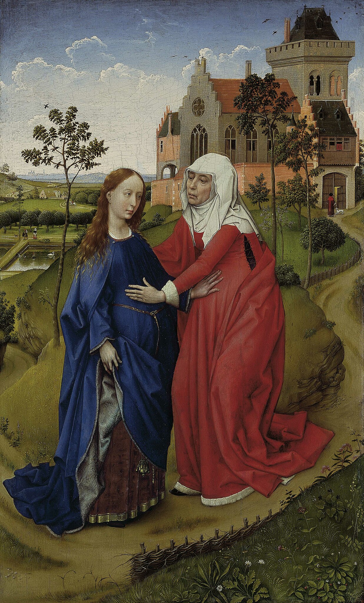 Visitation, visit of Mary at Elisabeth by Rogier van der Weyden