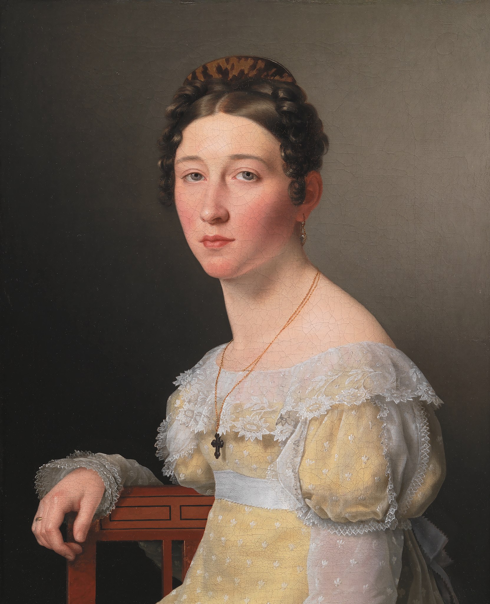 Emilie Henriette Massmann, gift 1824 med kammerjunker Frederik Wilhelm Caspar von Benzon by Christoffer Wilhelm Eckersberg