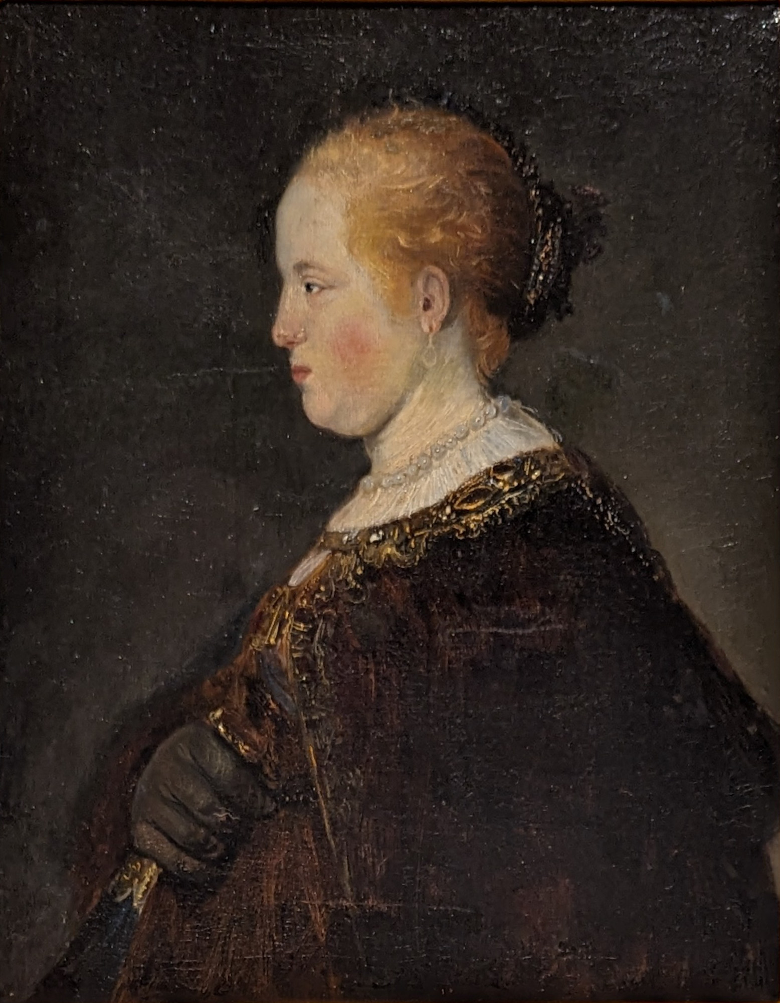 Ung Kvinna i Profil, Kopia efter Rembrandt by Ernst Josephson