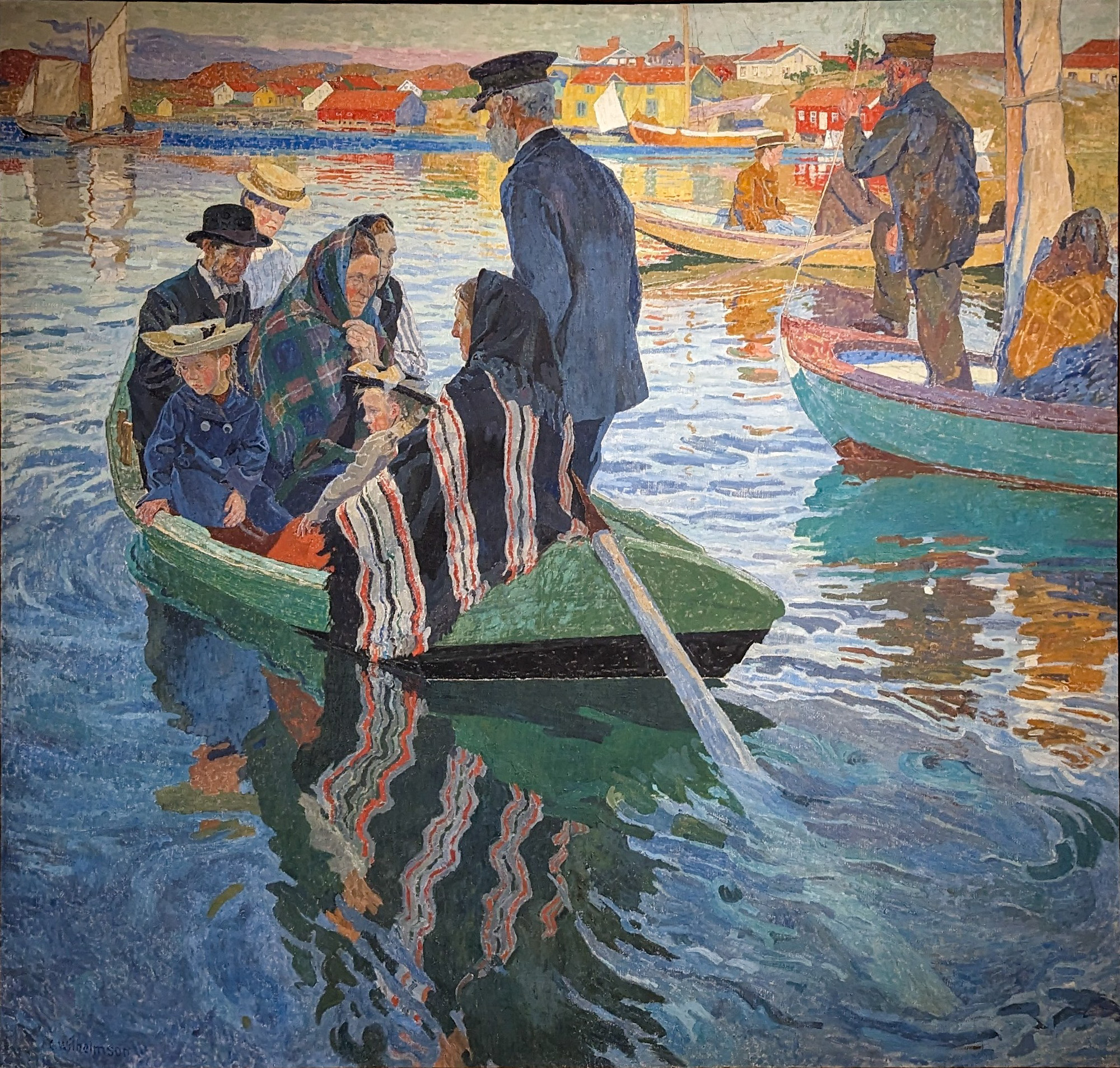 Kyrkfolk i Båt by Carl Wilhelmson