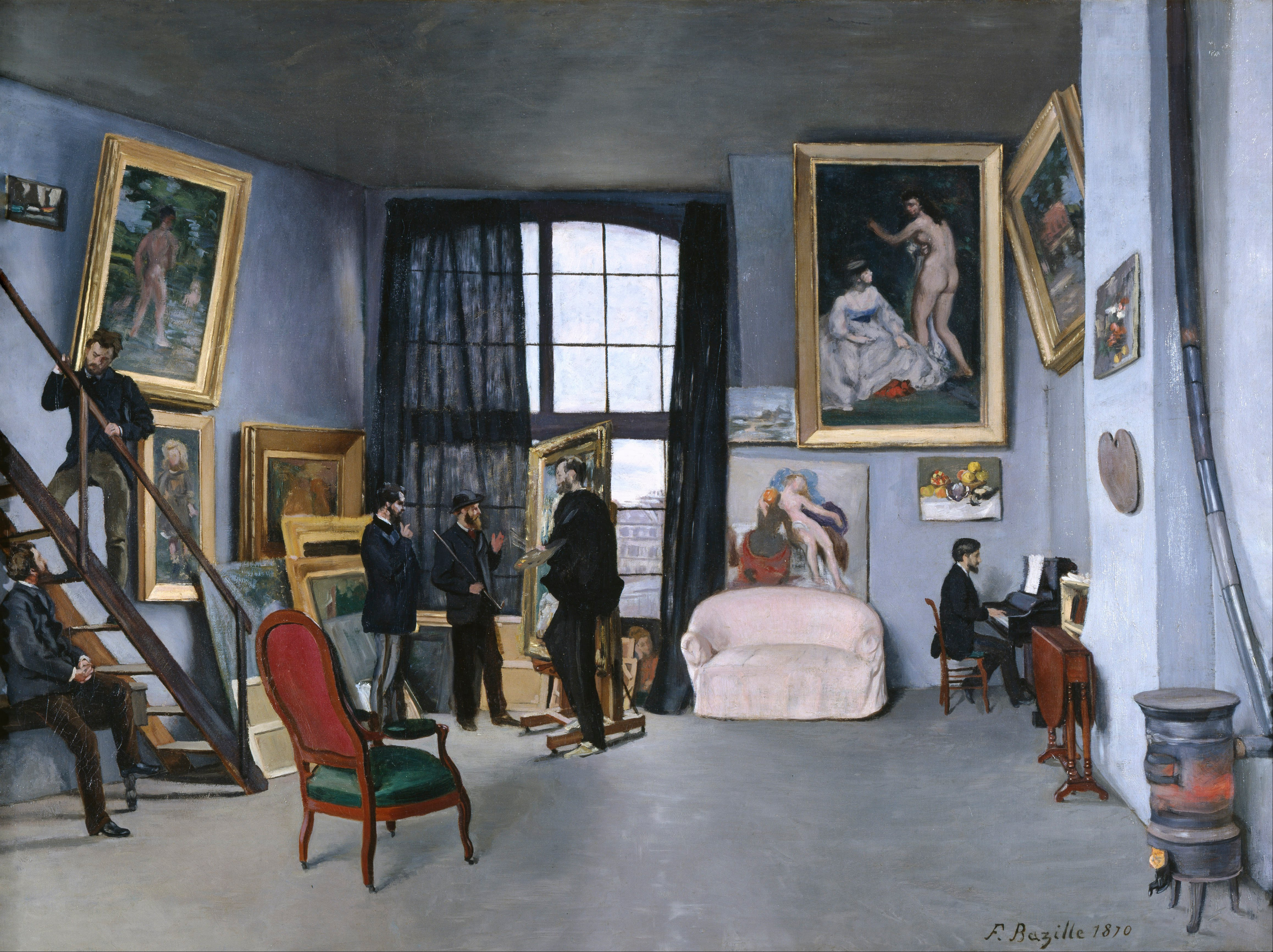 L'atelier de Bazille by Frédéric Bazille