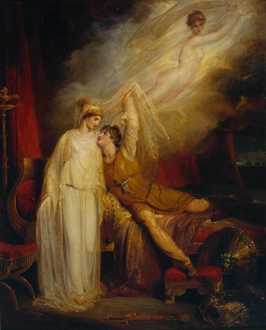 The Reconciliation of Helen and Paris after his Defeat by Menelaus, Richard Westall