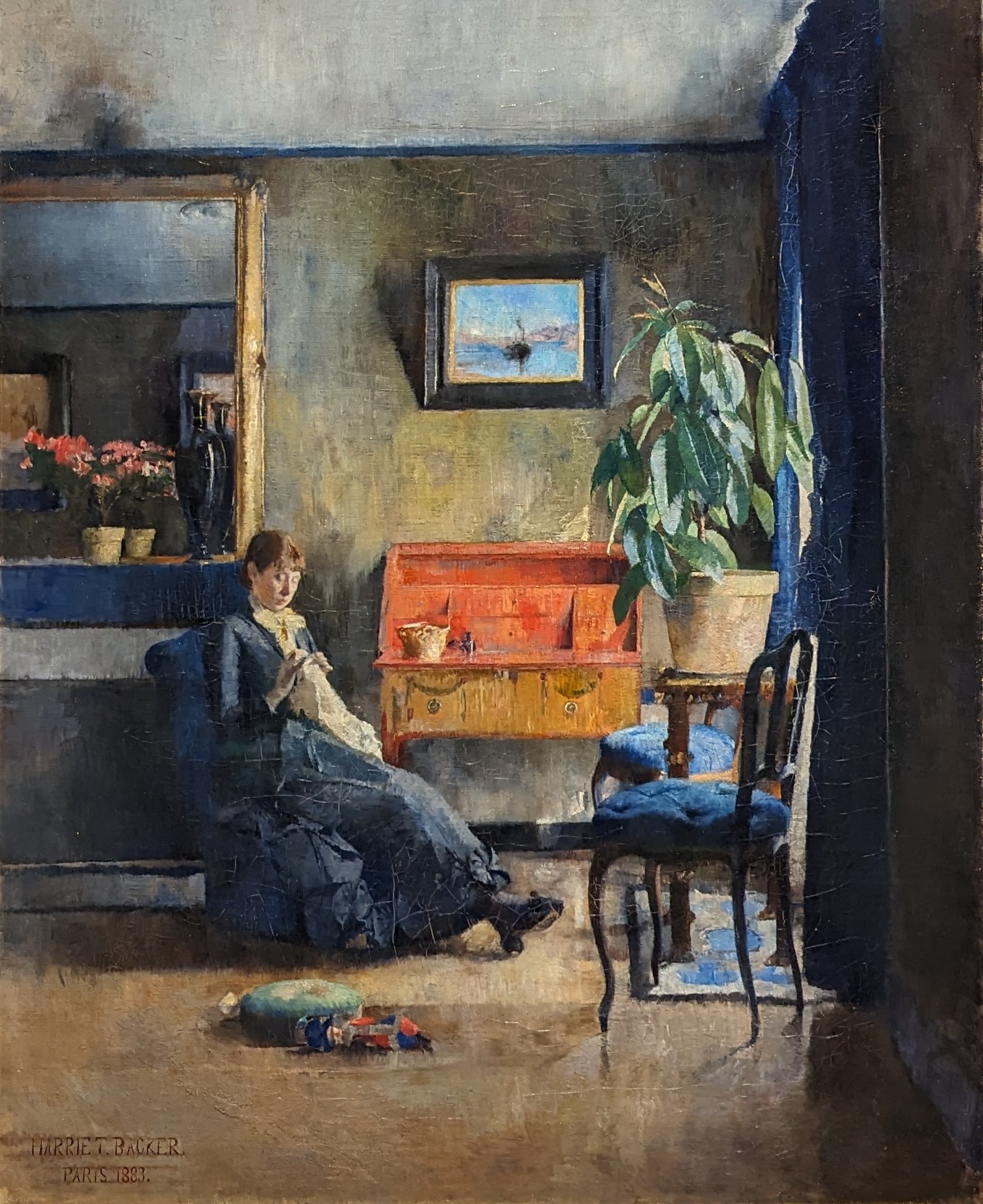 Blå Interiör by Harriet Backer