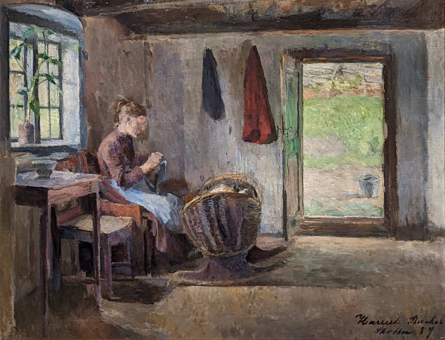 Farmhouse Interior, Skotta, Bærum by Harriet Backer