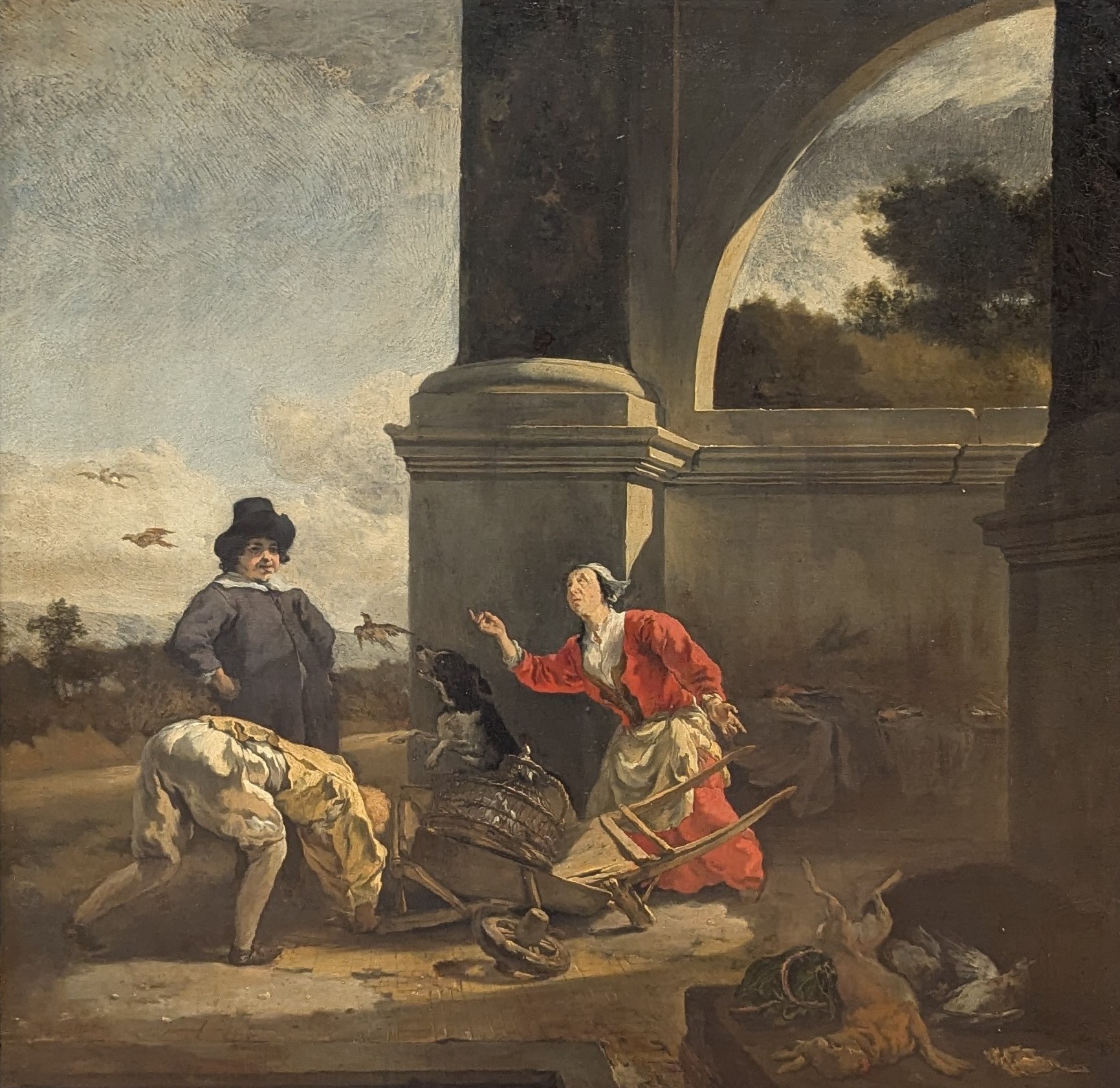 Viltförsäljerskans missöde by Jan Weenix