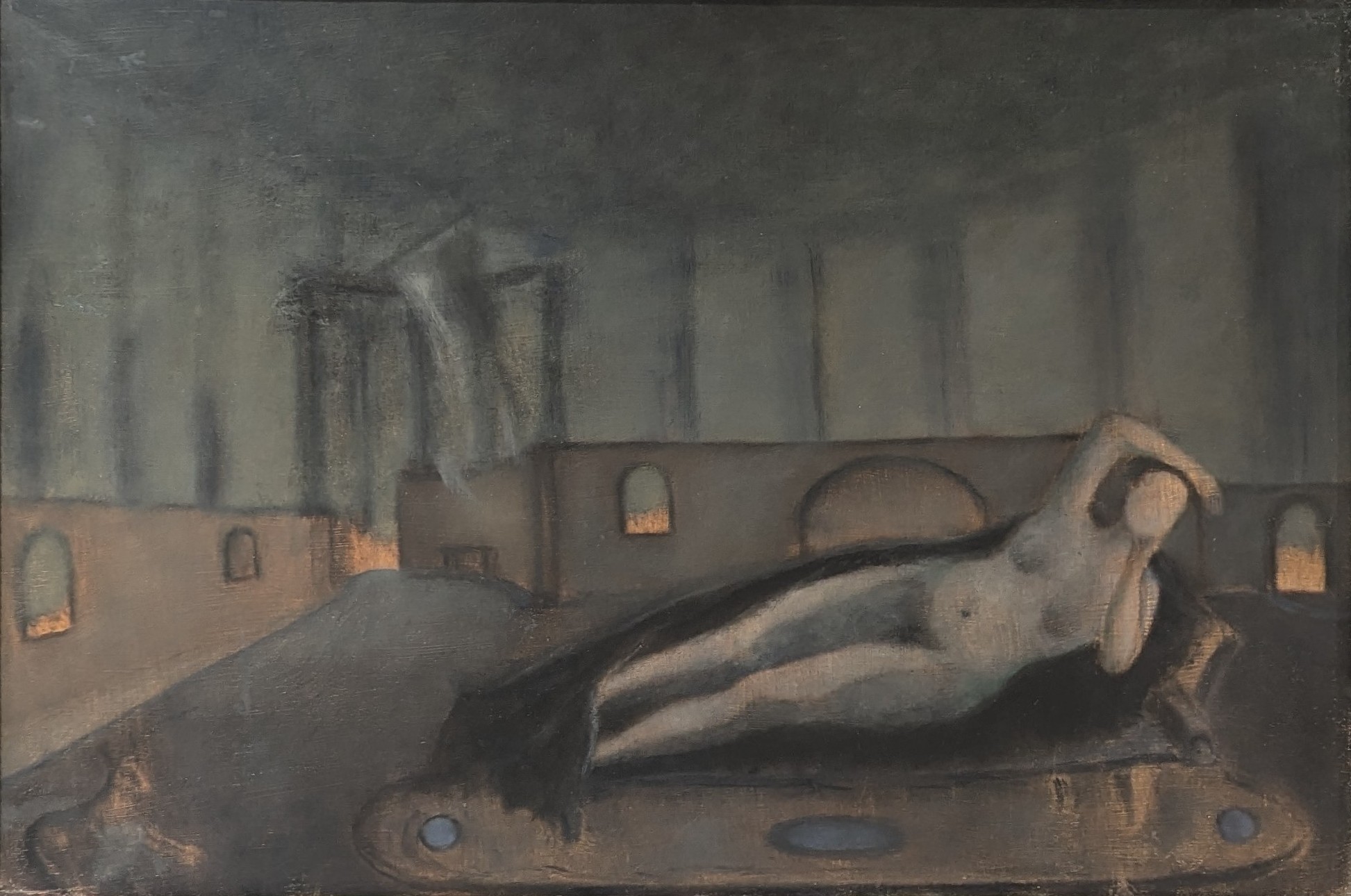 Kompozycja z leżącym aktem by Jan Spychalski