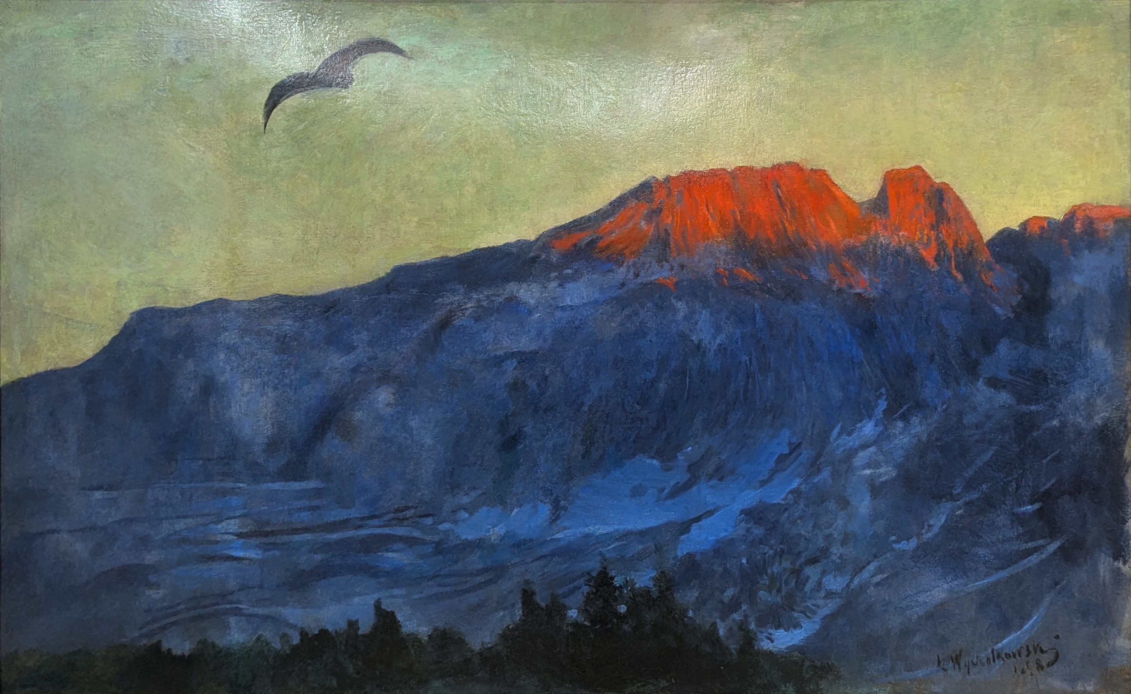 Giewont o zachodzie slońca by Leon Wyczółkowski
