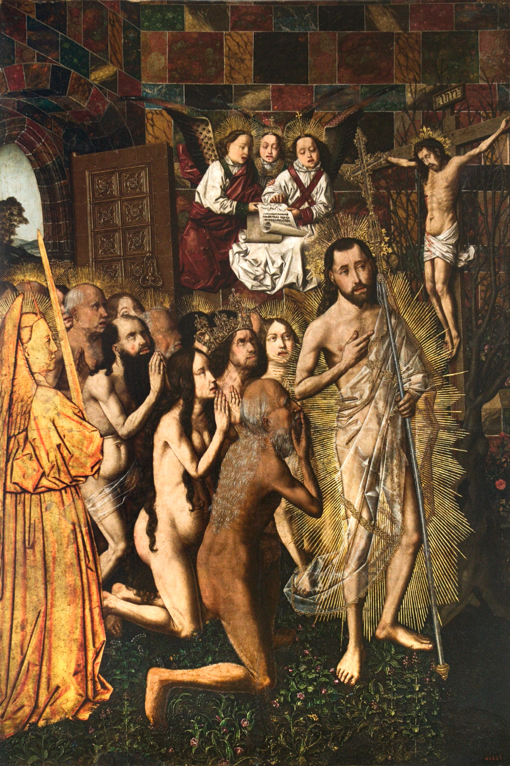 Entry to the Paradise and vision of the Crucified by Bartolomé Bermejo