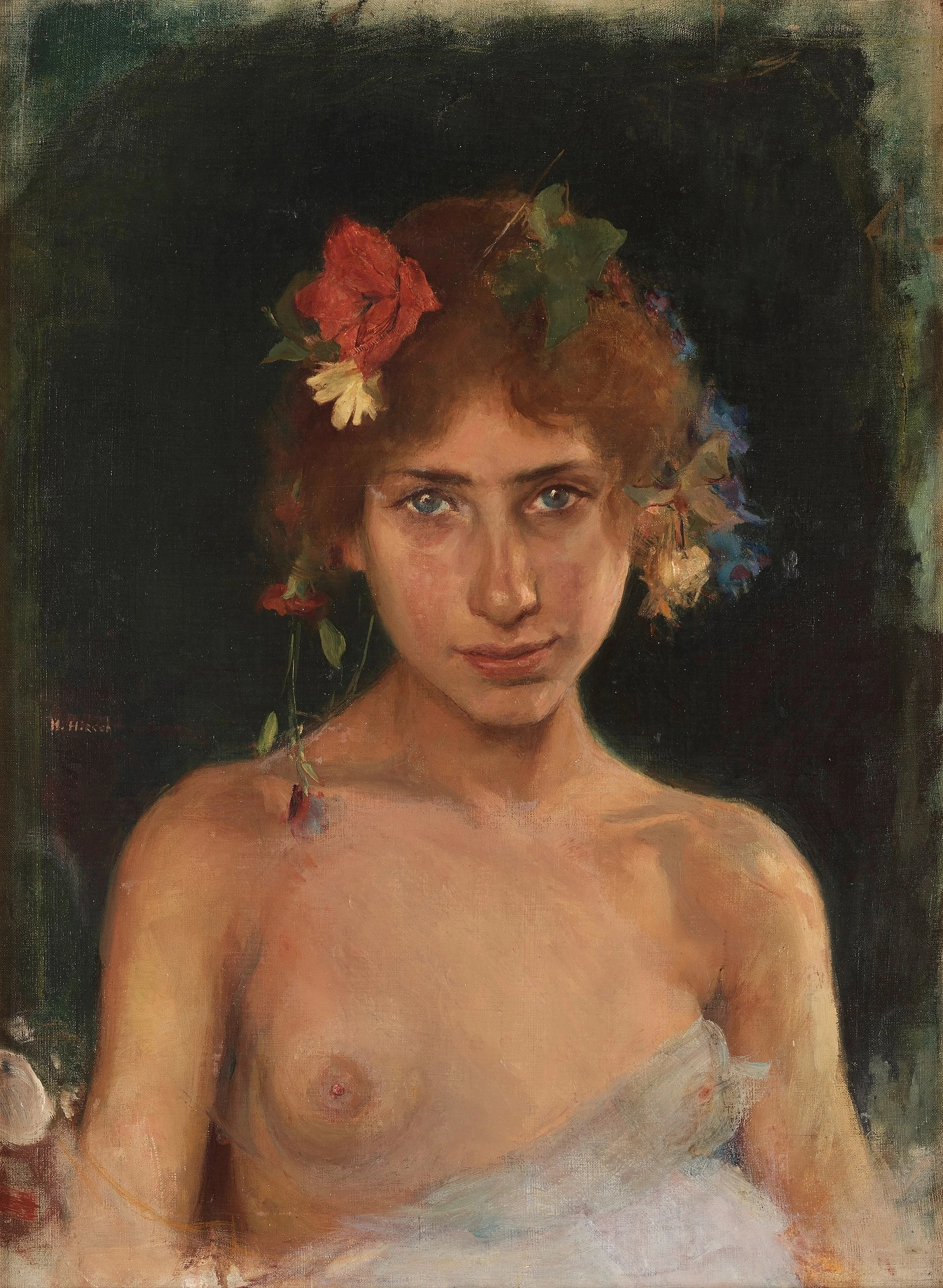 Model with flowers in her hair by Hanna Pauli