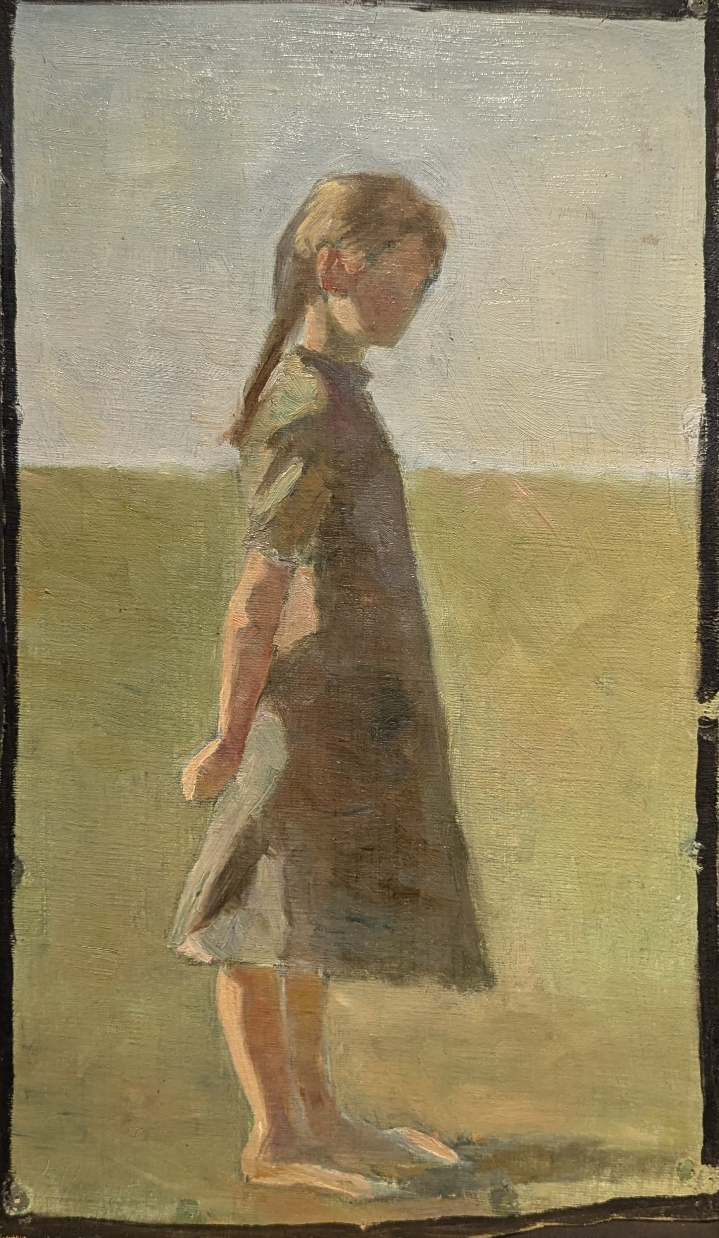 Pige på en eng by Marie Krøyer