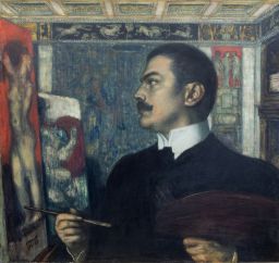 Selbstbildnis im Atelier by Franz von Stuck