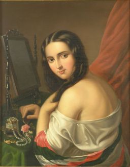 A Young Woman in front of the Mirror by Jakab Marastoni